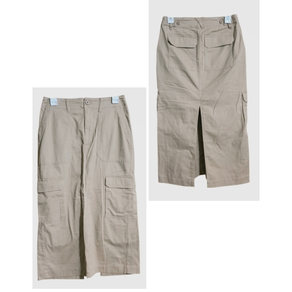 Universal Thread Cargo Midi Skirt Tan/Khaki Size 2